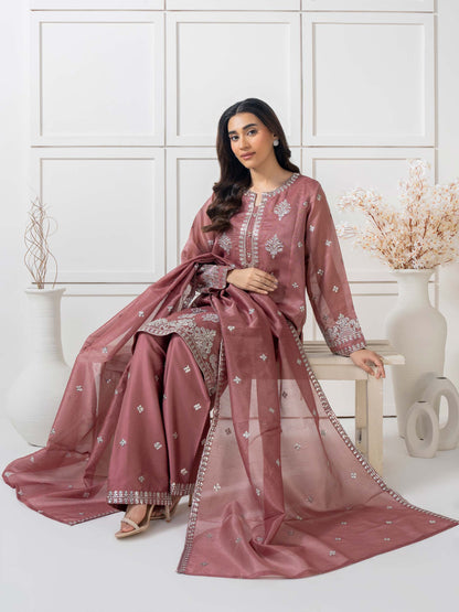 3 Piece Net Suit-Embellished (Pret)