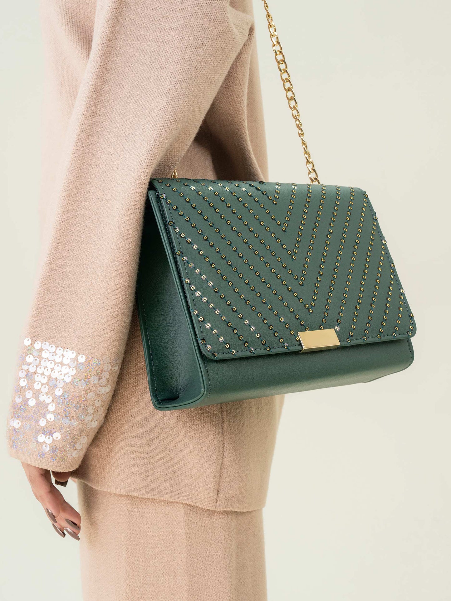 Sequin Embroidered Handbag