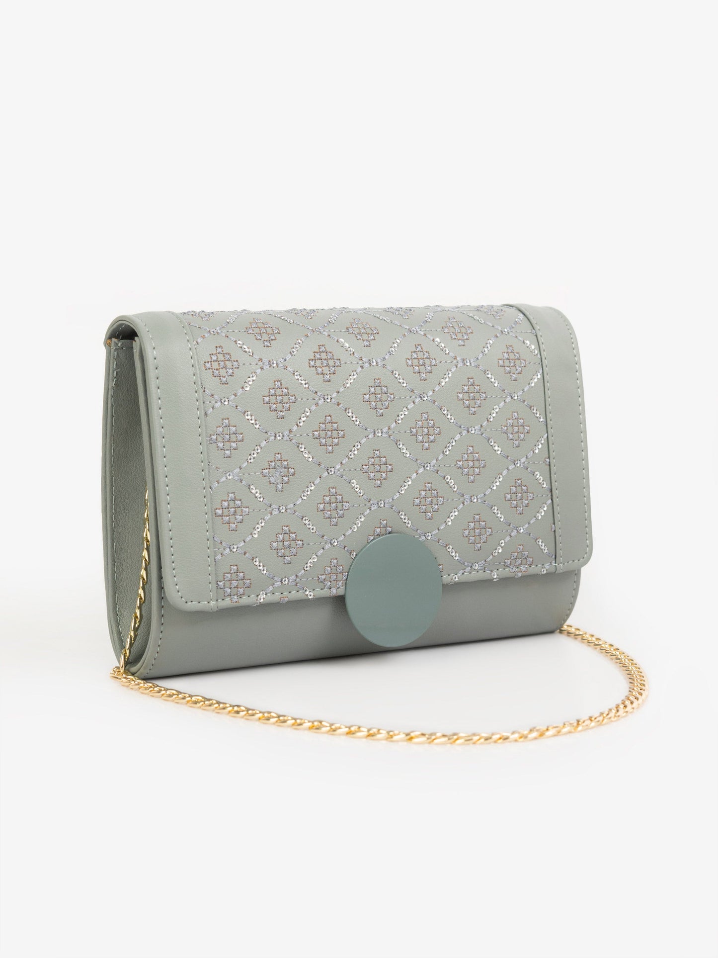 Sequin Embroidered Clutch