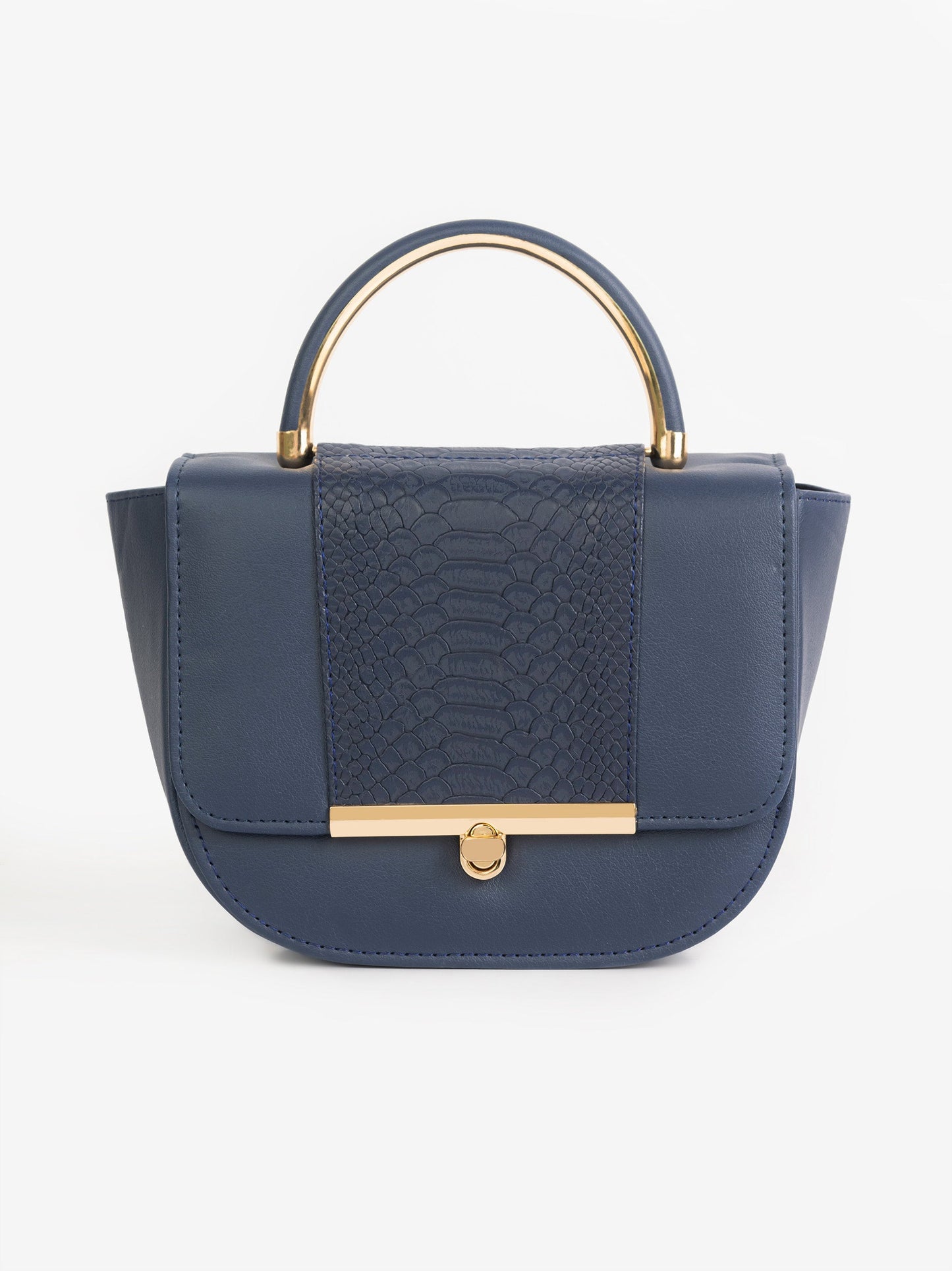 Snake Textured Hobo Handbag