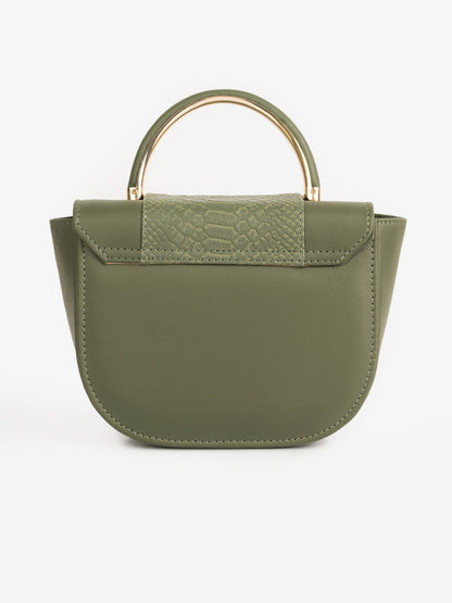 Snake Textured Hobo Handbag