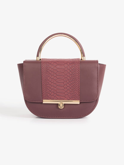 Snake Patterned Hobo Handbag