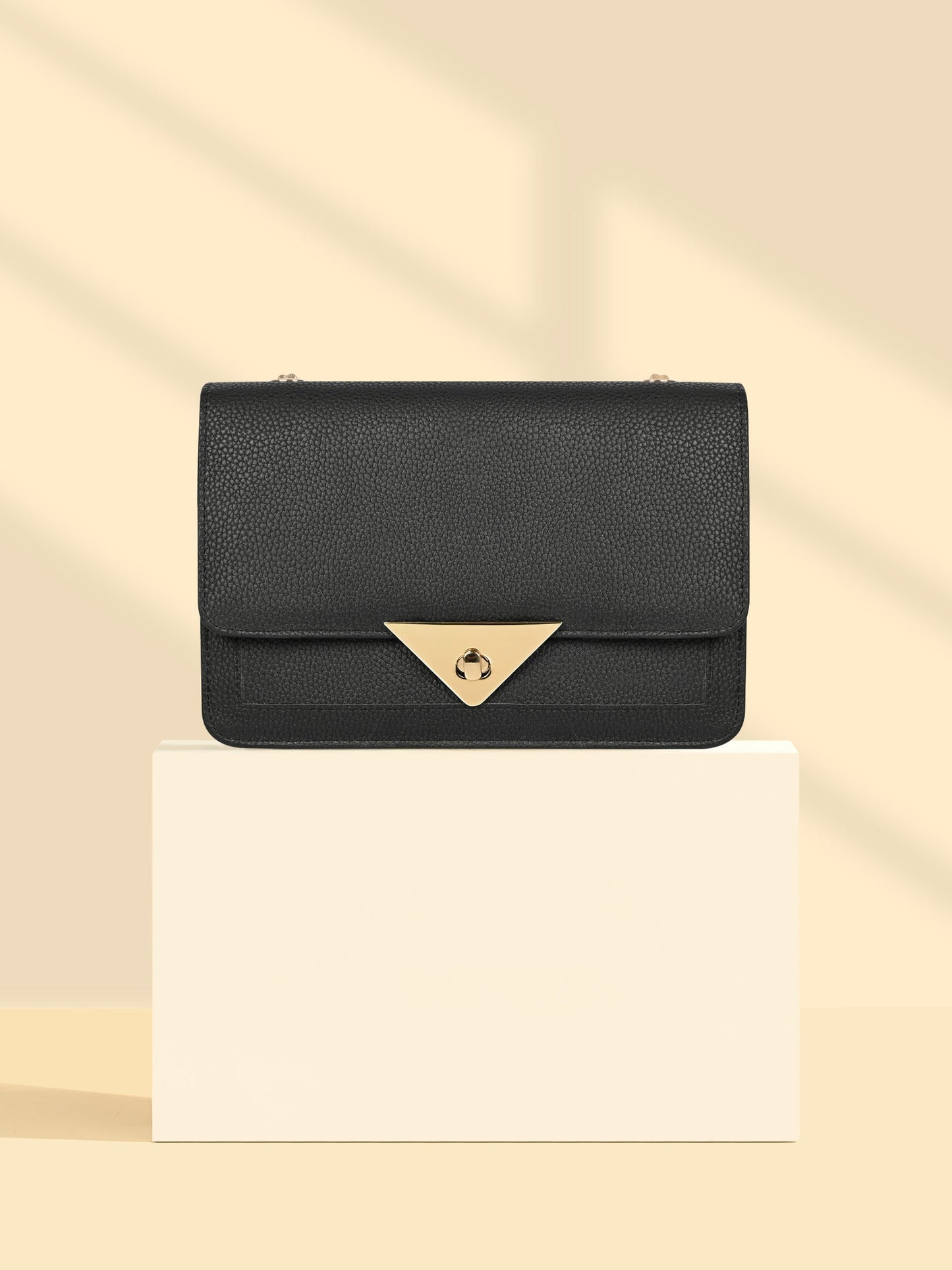Textured Flap Handbag