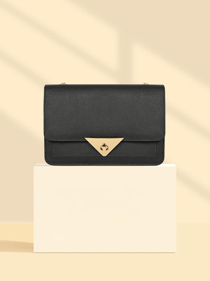 Textured Flap Handbag