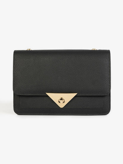 Textured Flap Handbag