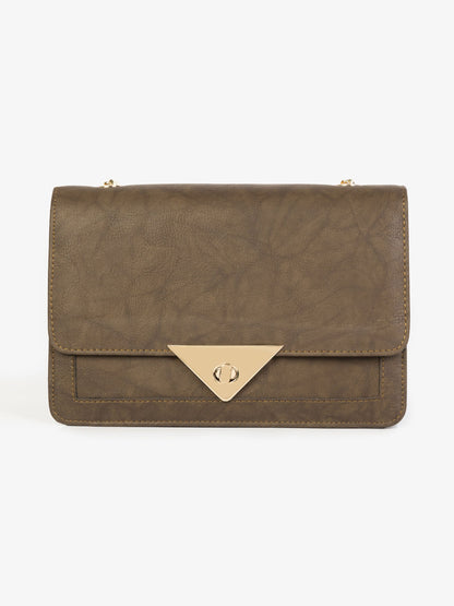 Textured Flap Handbag