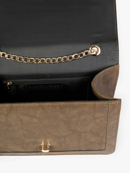 Textured Flap Handbag