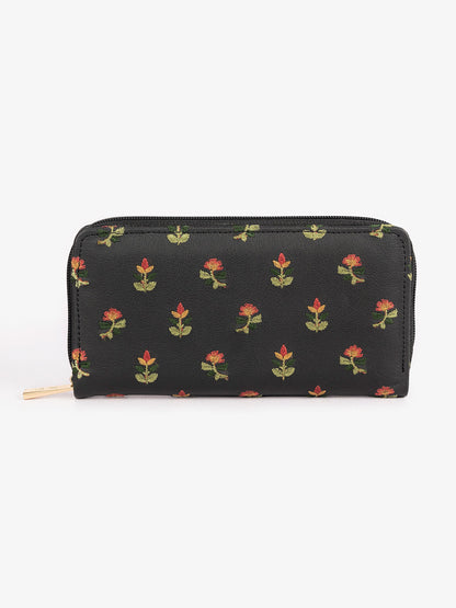 Embroidered Zip Wallet