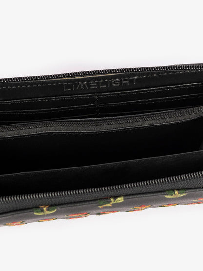 Embroidered Zip Wallet