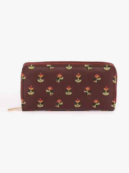 Embroidered Zip Wallet