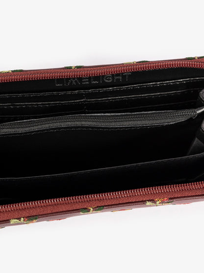Embroidered Zip Wallet