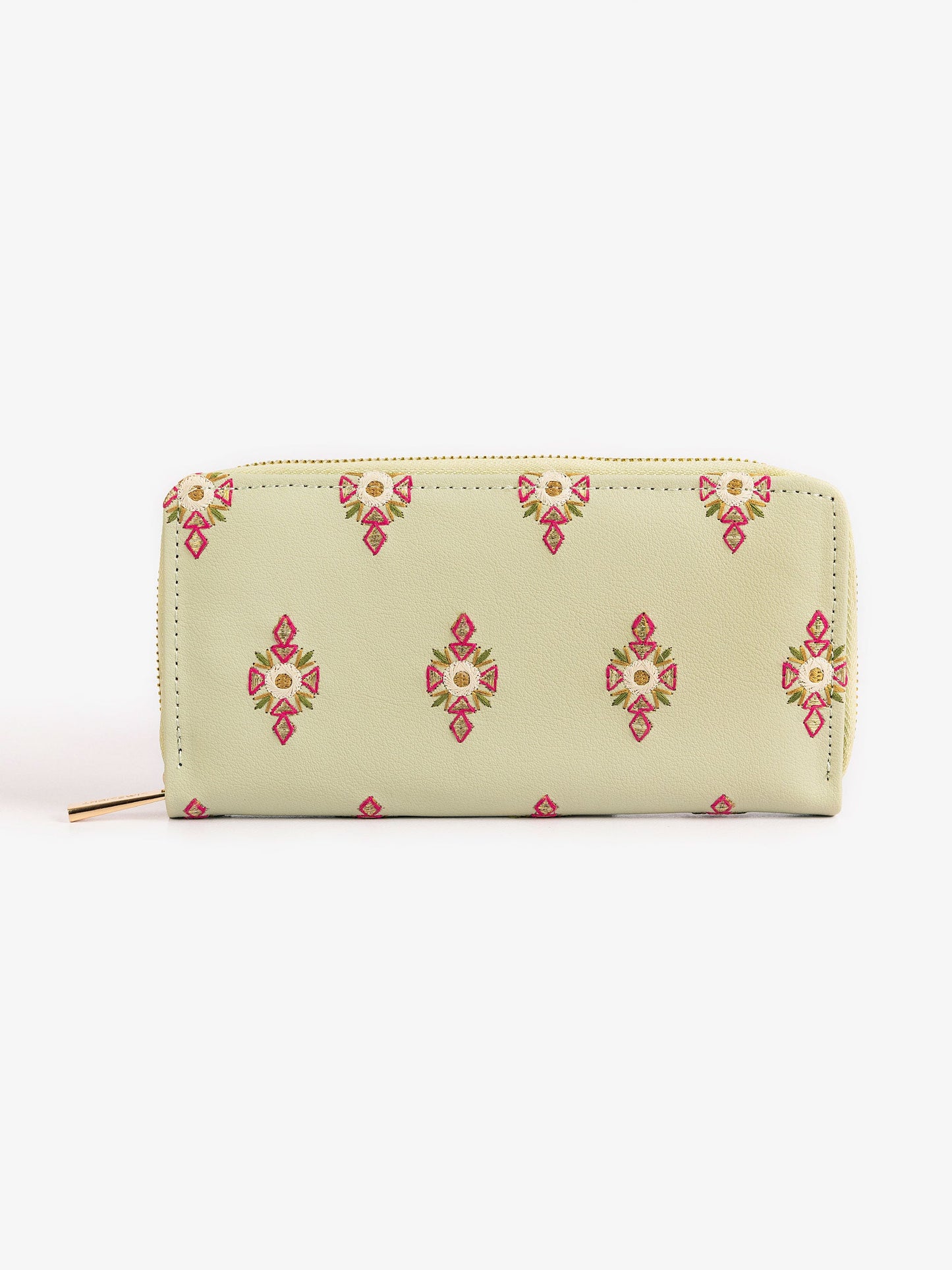 Embroidered Zip Wallet