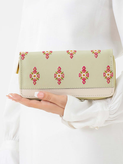Embroidered Zip Wallet