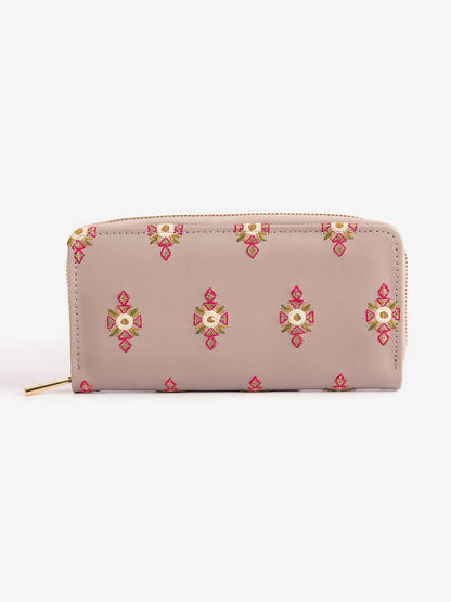 Embroidered Zip Wallet