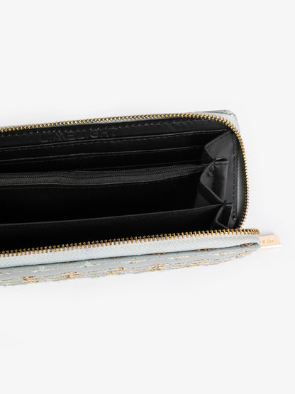 Embroidered Zip Wallet