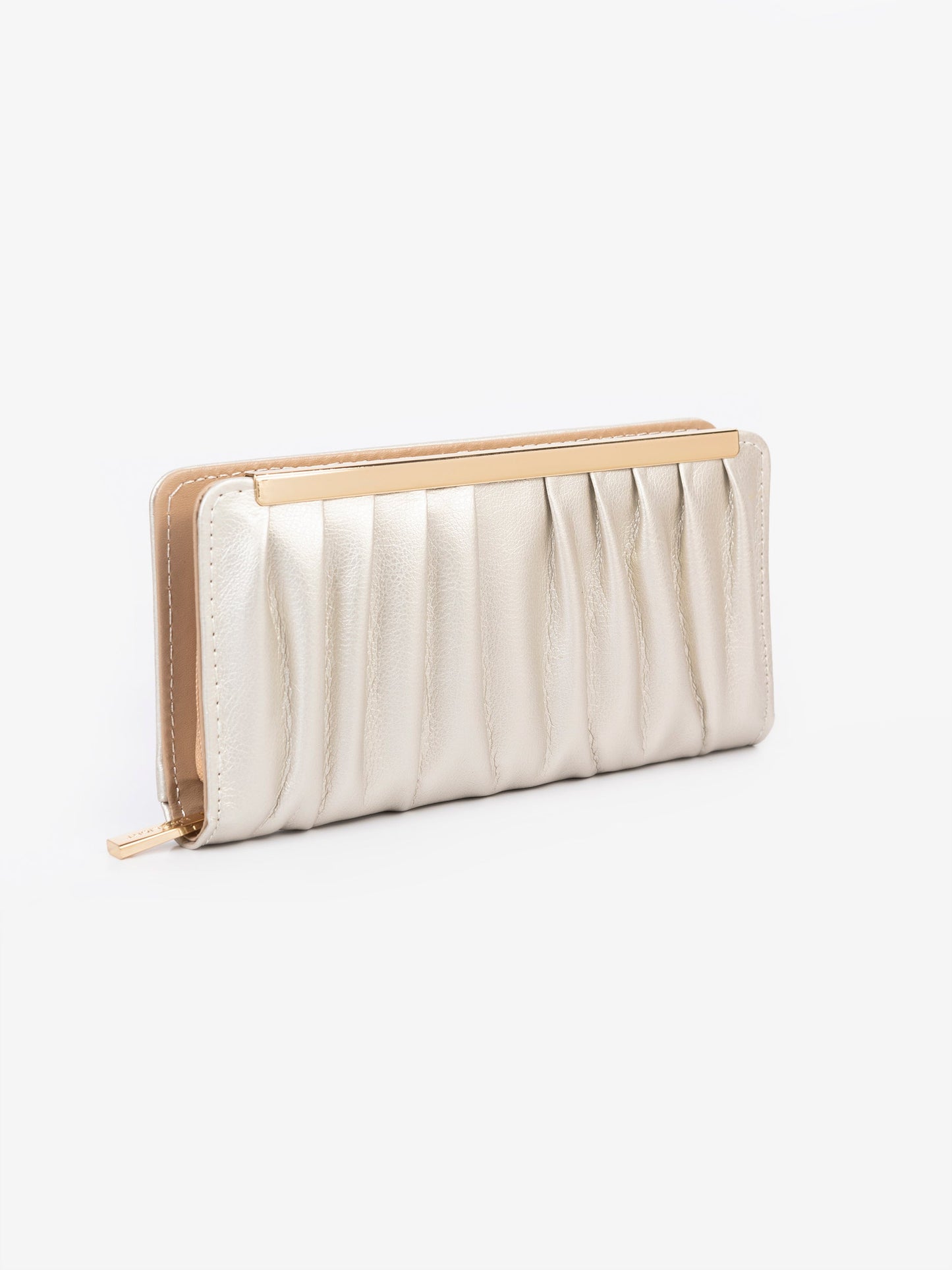 Pleated Satin Wallet
