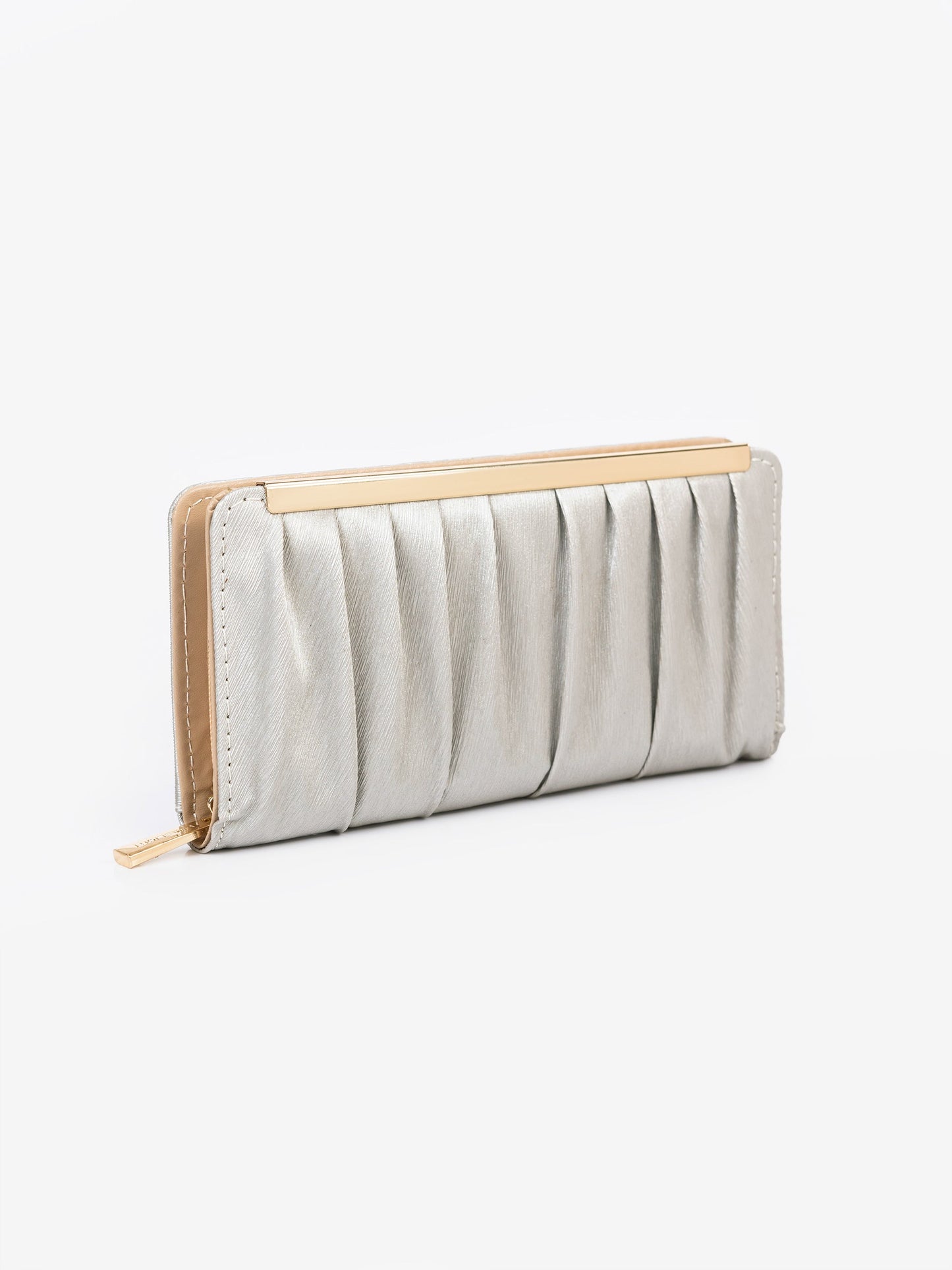 Pleated Satin Wallet