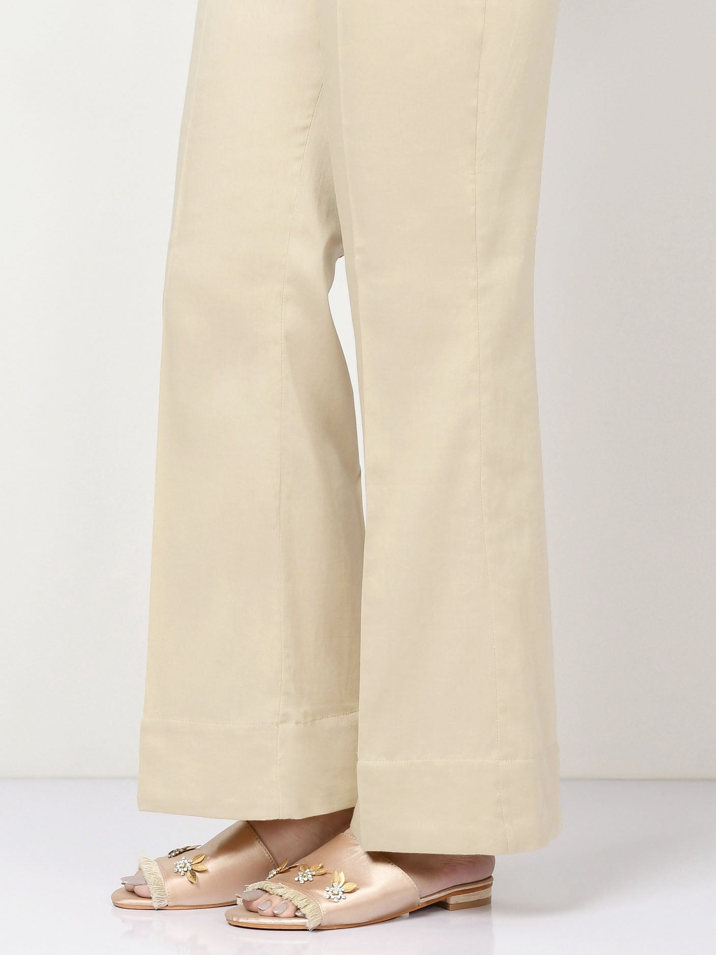 Crepe Pants -  Beige