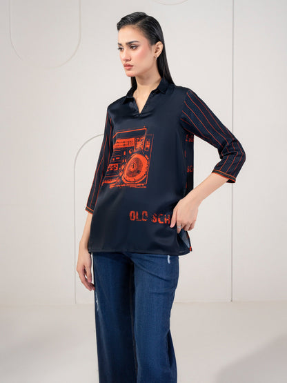 Printed Silk Top