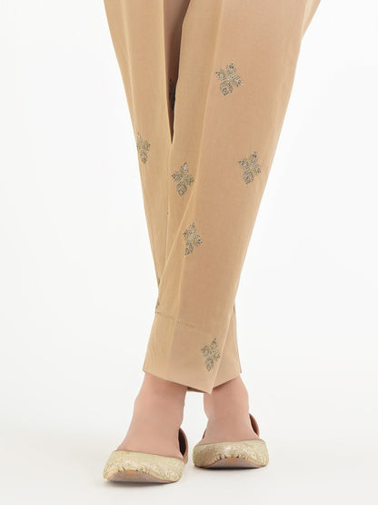 Embroidered Cambric Trouser (Pret)