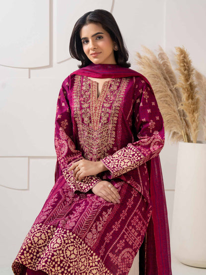 3 Piece Lawn Suit-Embroidered (Pret)