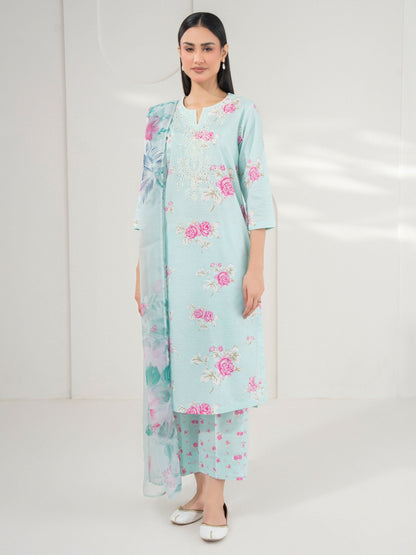 3 Piece Cambric Suit-Embroidered (Pret)