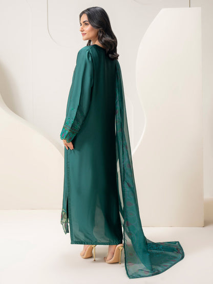 3 Piece Silk Suit-Embroidered (Pret)