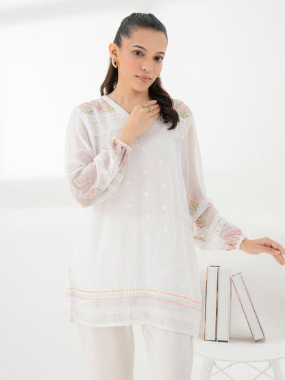 Embroidered Chiffon Top