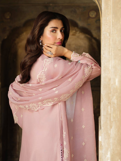 3 Piece Cambric Suit-Embroidered (Pret)