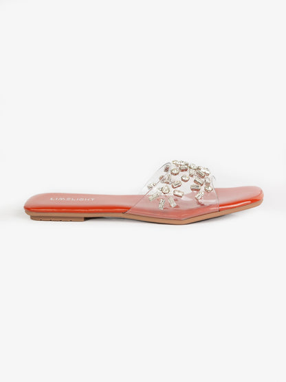 Transparent Embellished Flats