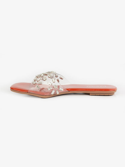 Transparent Embellished Flats