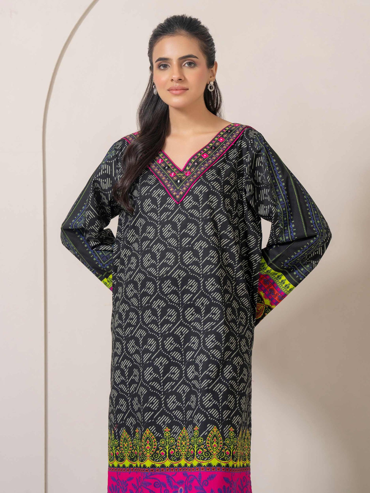 Cambric Shirt-Embroidered (Pret)