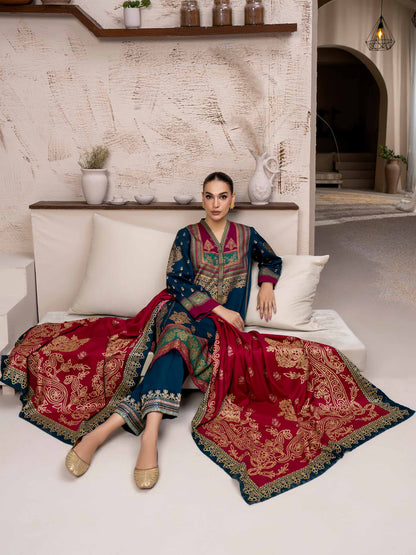 3 Piece Khaddar Suit-Embroidered (Unstitched)