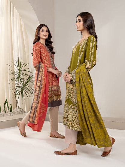 2 Piece Khaddar Suit-Embroidered (Unstitched)
