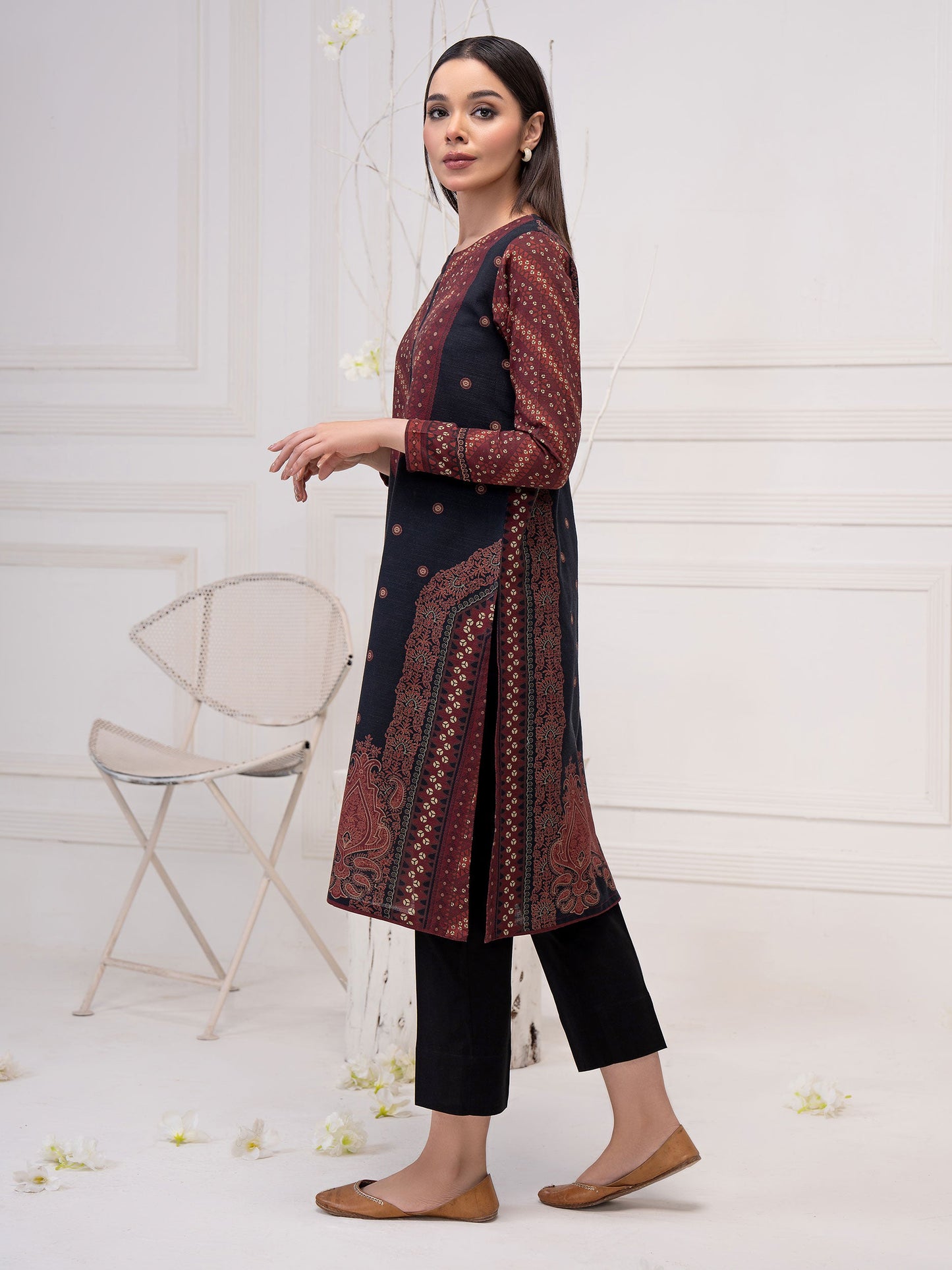 2 Piece Khaddar Suit-Printed (Unstitched)