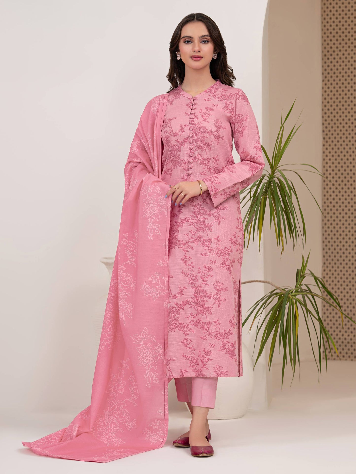 3 Piece Khaddar Suit-Printed (Unstitched)