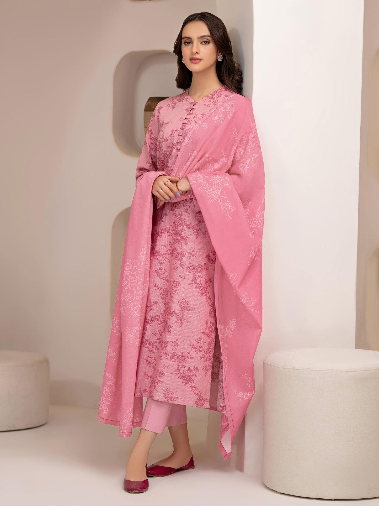 3 Piece Khaddar Suit-Printed (Unstitched)