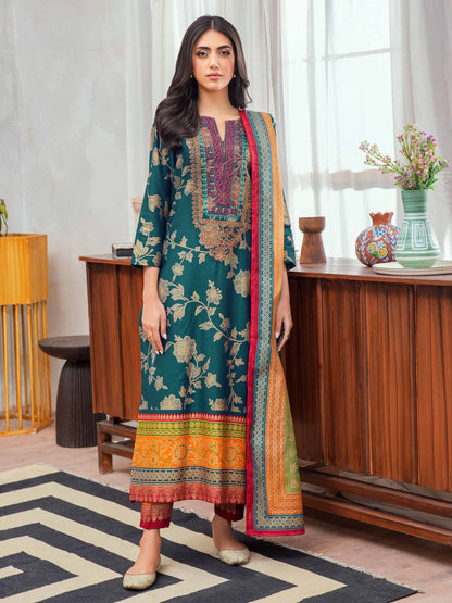 3 Piece Lawn Suit Embroidered (Unstitched)
