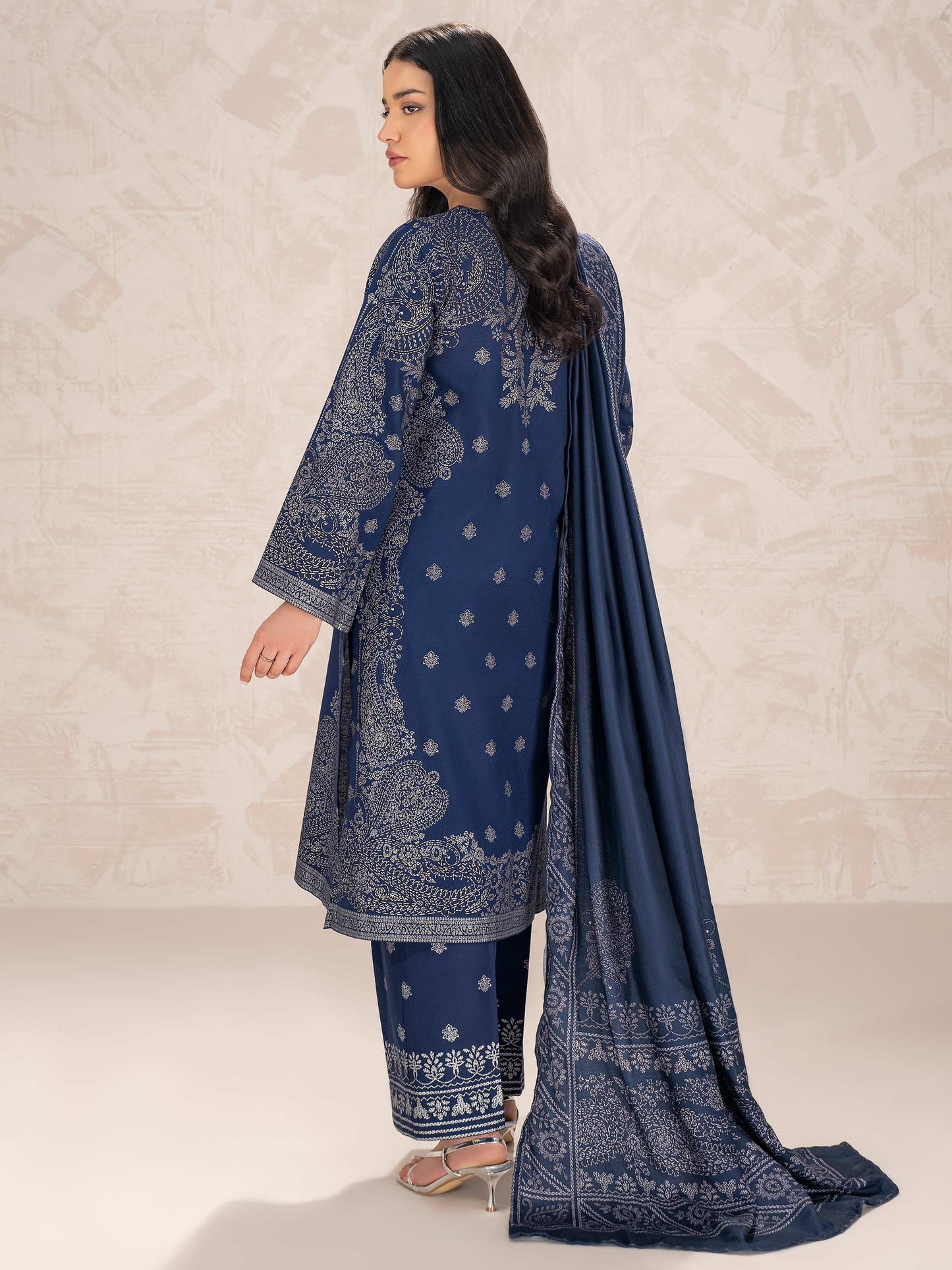 3 Piece Khaddar Suit-Paste Print (Unstitched)