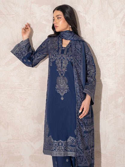 3 Piece Khaddar Suit-Paste Print (Unstitched)