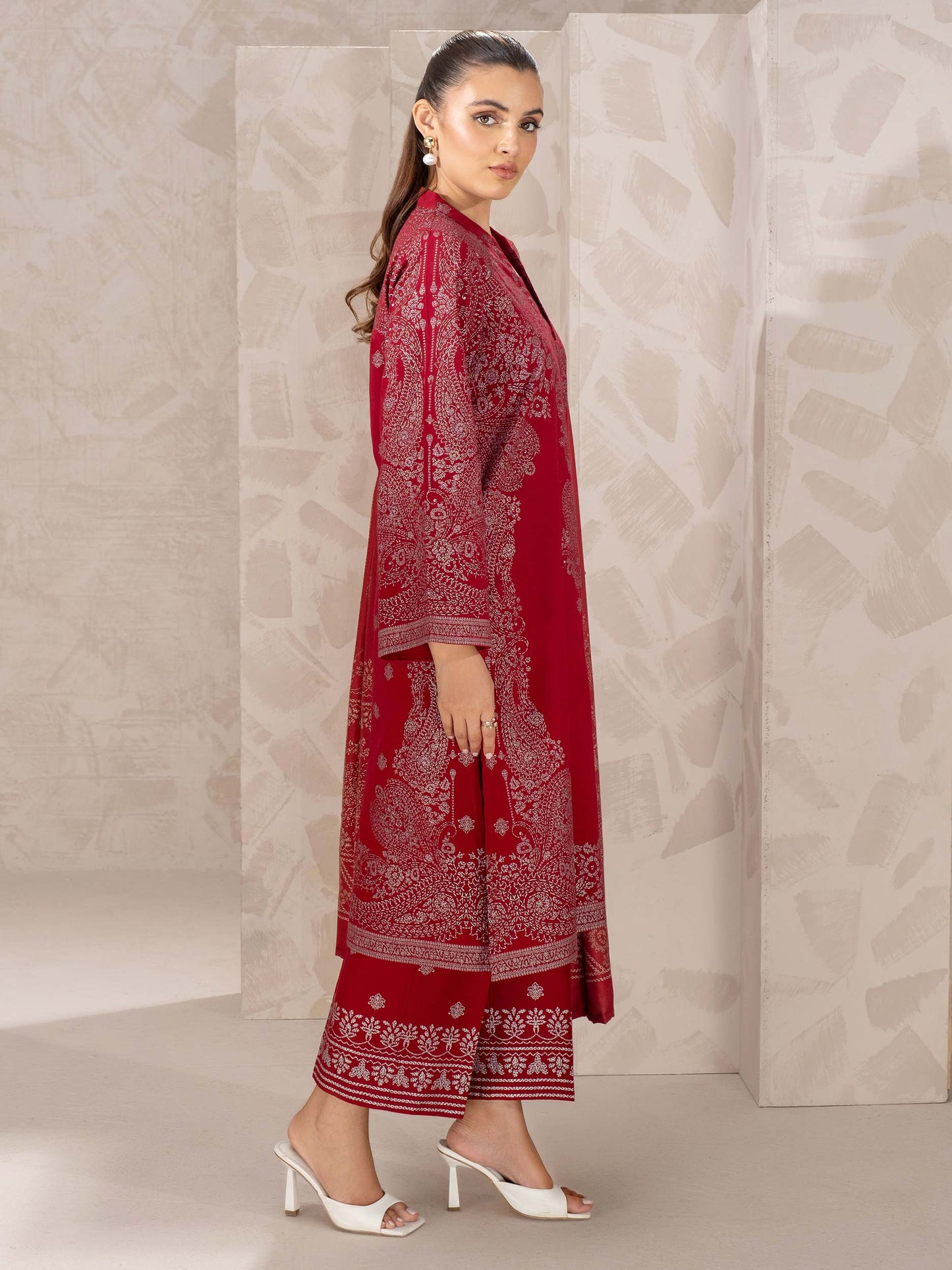 3 Piece Khaddar Suit-Paste Print (Unstitched)