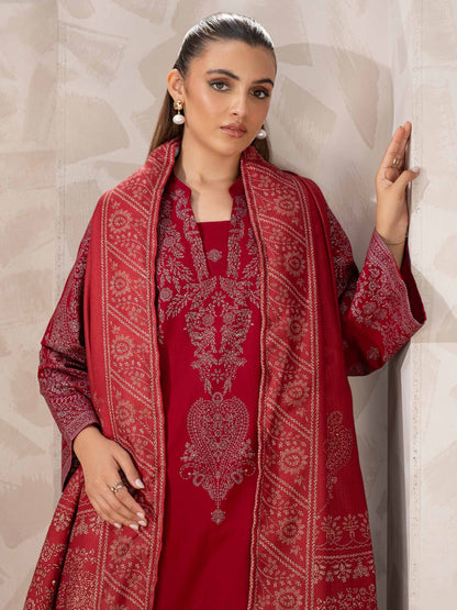 3 Piece Khaddar Suit-Paste Print (Unstitched)