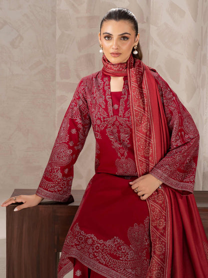 3 Piece Khaddar Suit-Paste Print (Unstitched)