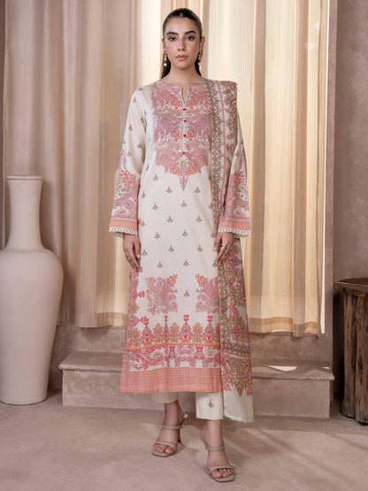 3 Piece Khaddar Suit-Paste Print (Unstitched)