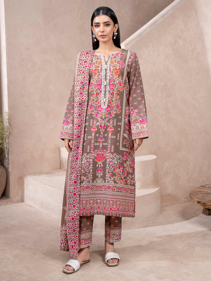 3 Piece Khaddar Suit-Printed (Unstitched)