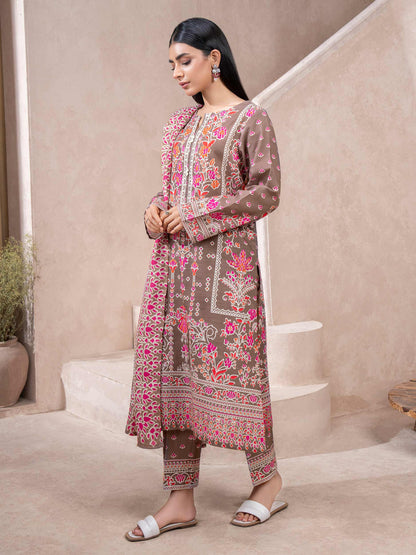 3 Piece Khaddar Suit-Printed (Unstitched)
