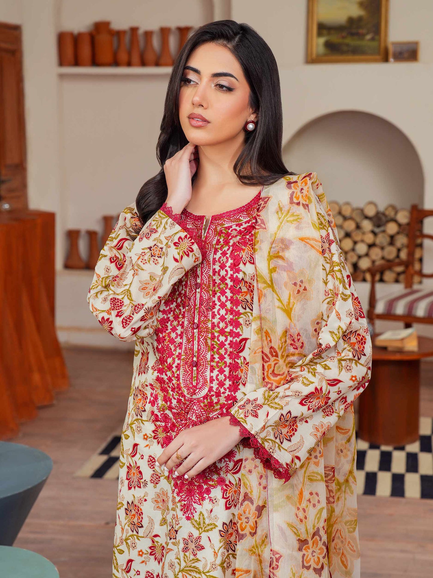 3 Piece Lawn Suit-Embroidered (Unstitched)