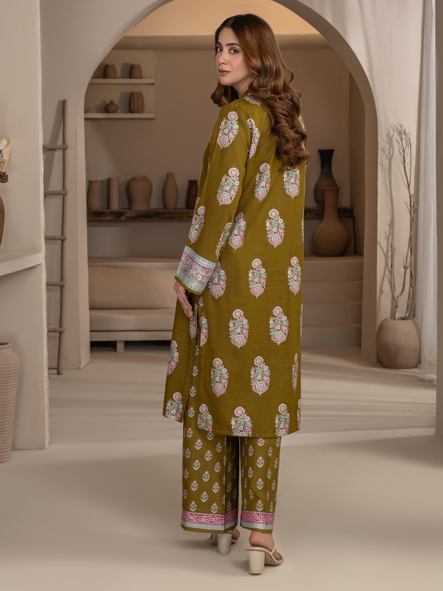 2 Piece Khaddar Suit-Paste Print (Unstitched)