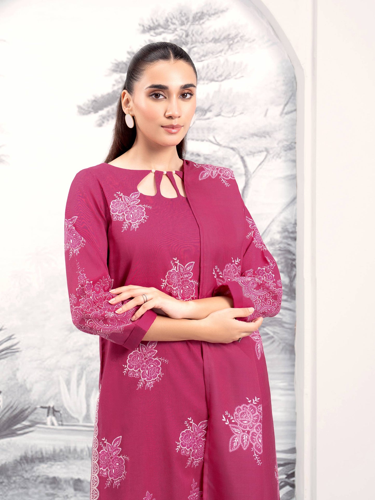 3 Piece Khaddar Suit-Printed (Unstitched)