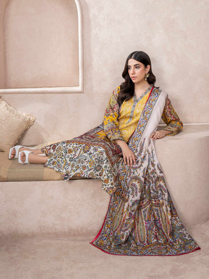 3 Piece Khaddar Suit-Printed (Unstitched)